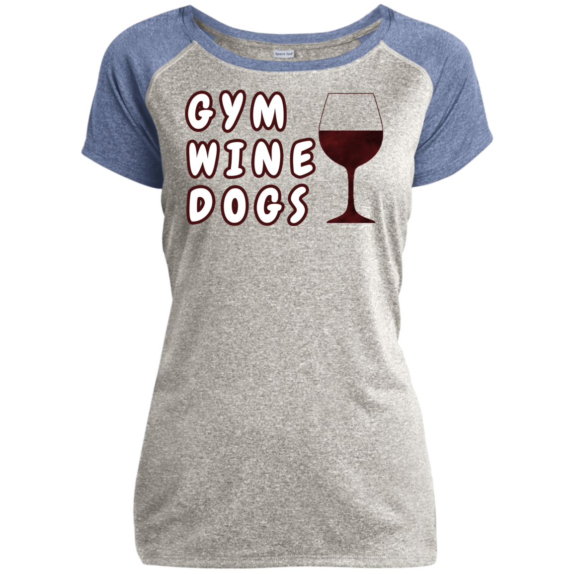 Ladies Performance T-Shirt Gym, Wine, Dogs
