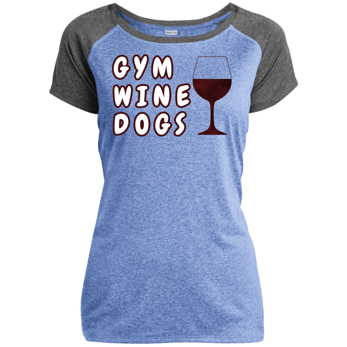 Ladies Performance T-Shirt Gym, Wine, Dogs
