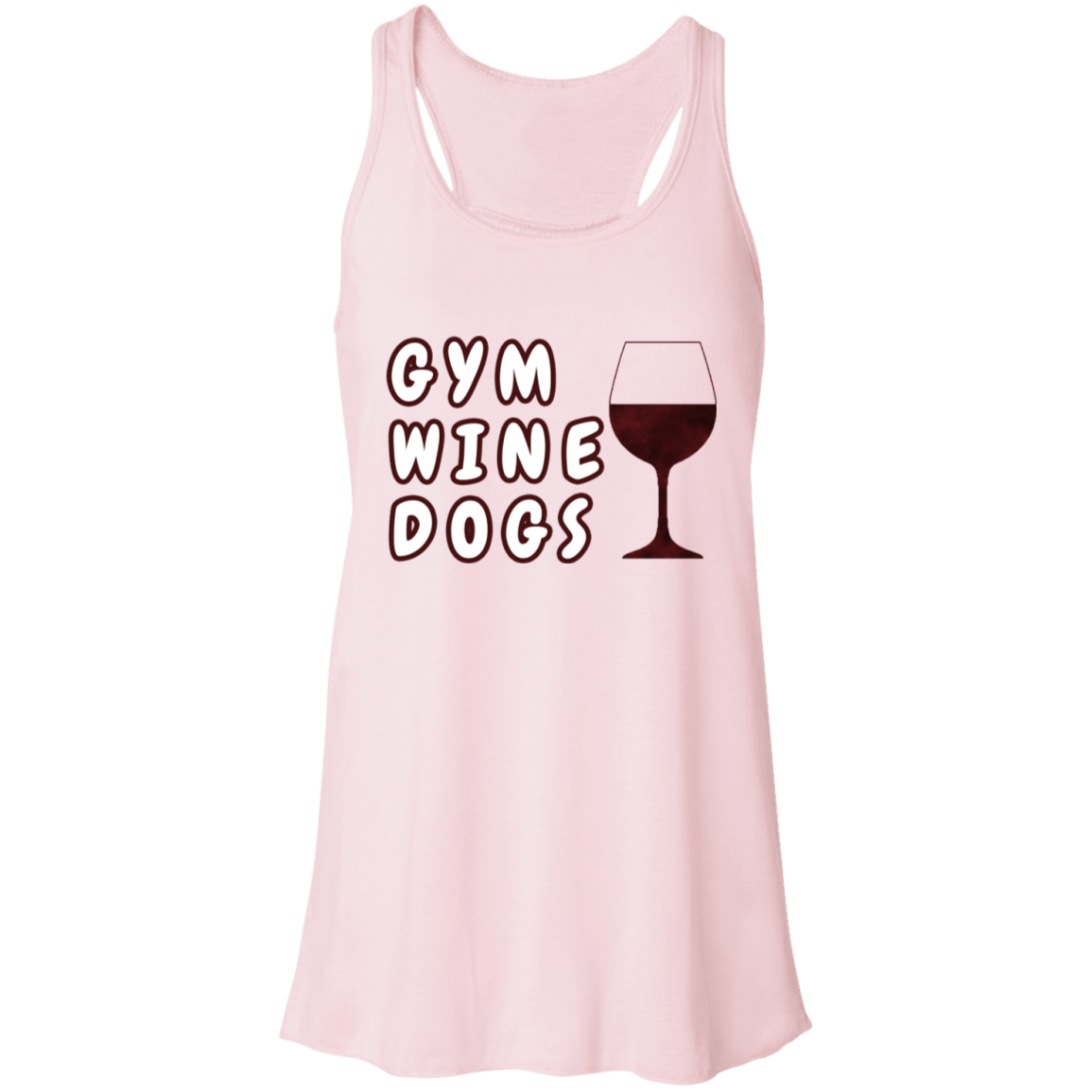 Flowy Racerback Tank Gym, Wine, Dogs