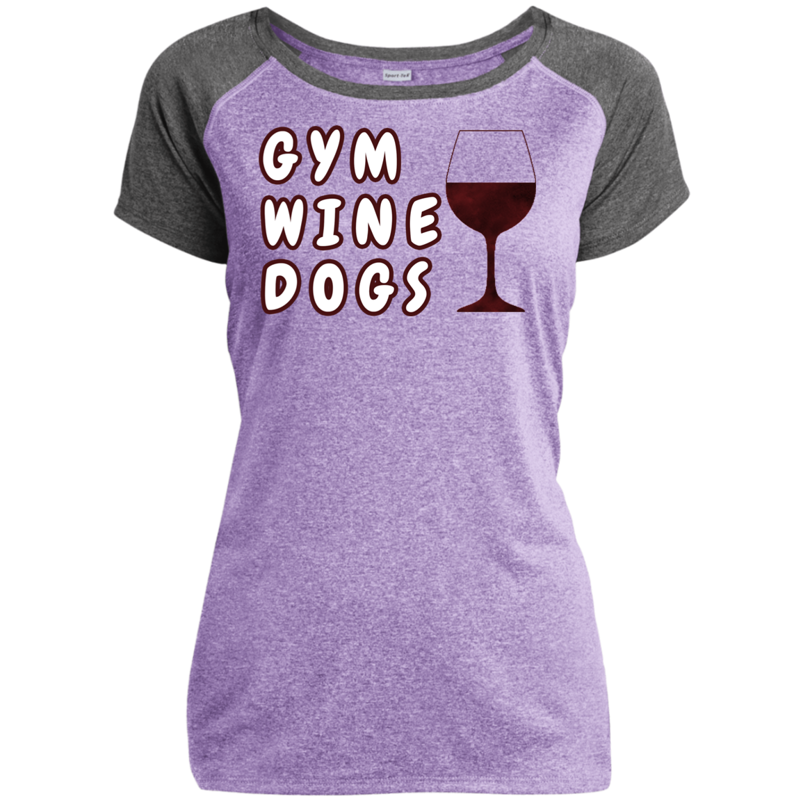 Ladies Performance T-Shirt Gym, Wine, Dogs
