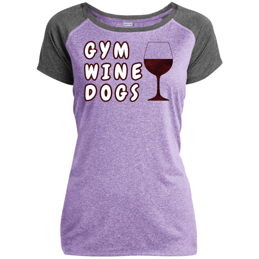 Ladies Performance T-Shirt Gym, Wine, Dogs