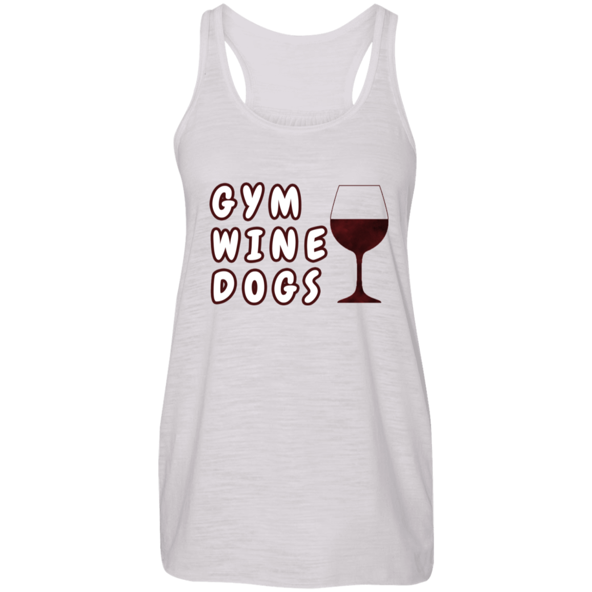 Flowy Racerback Tank Gym, Wine, Dogs