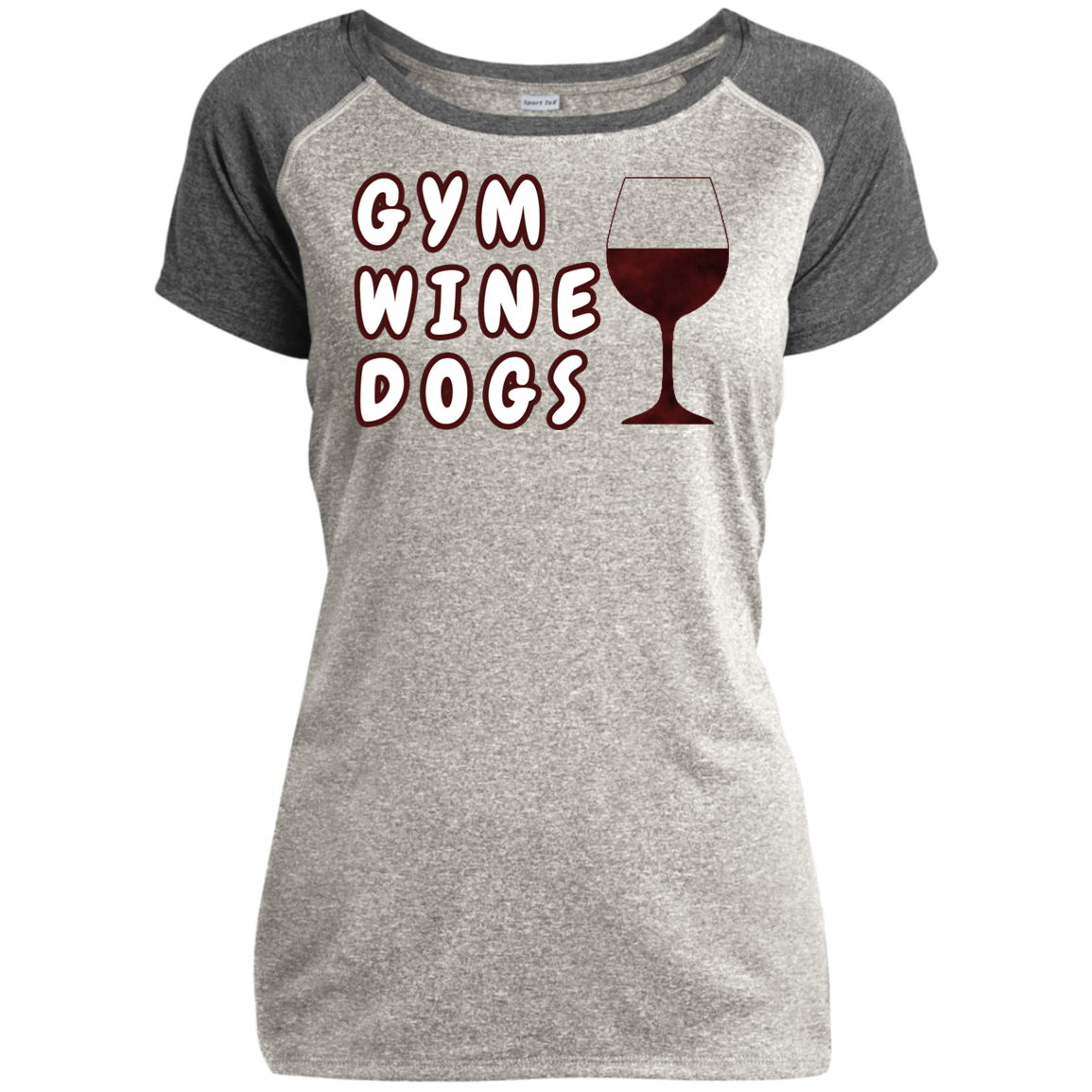 Ladies Performance T-Shirt Gym, Wine, Dogs