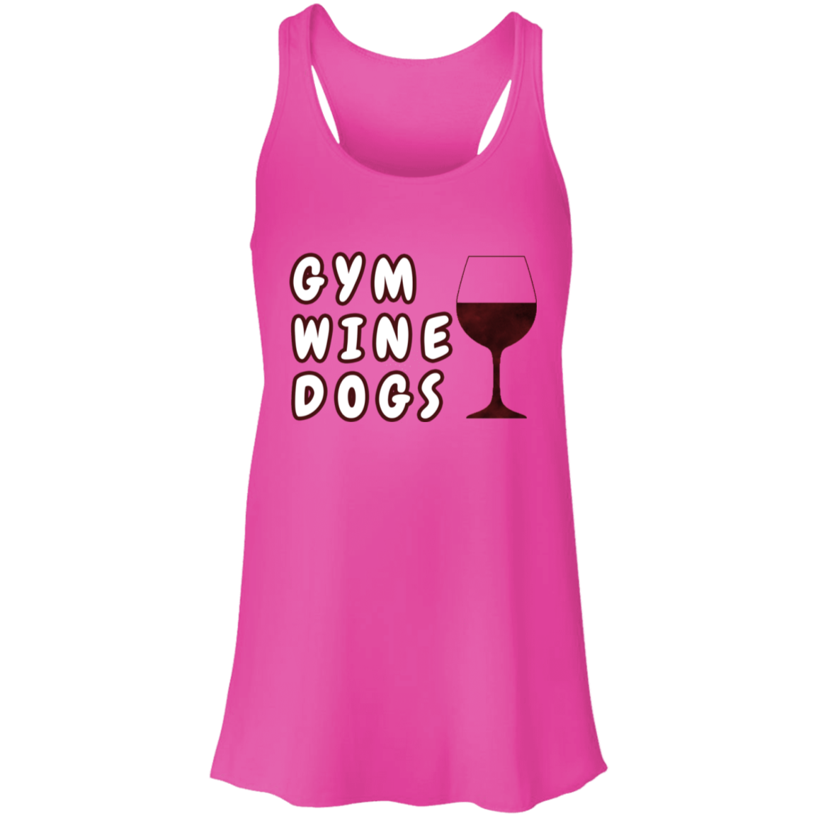 Flowy Racerback Tank Gym, Wine, Dogs