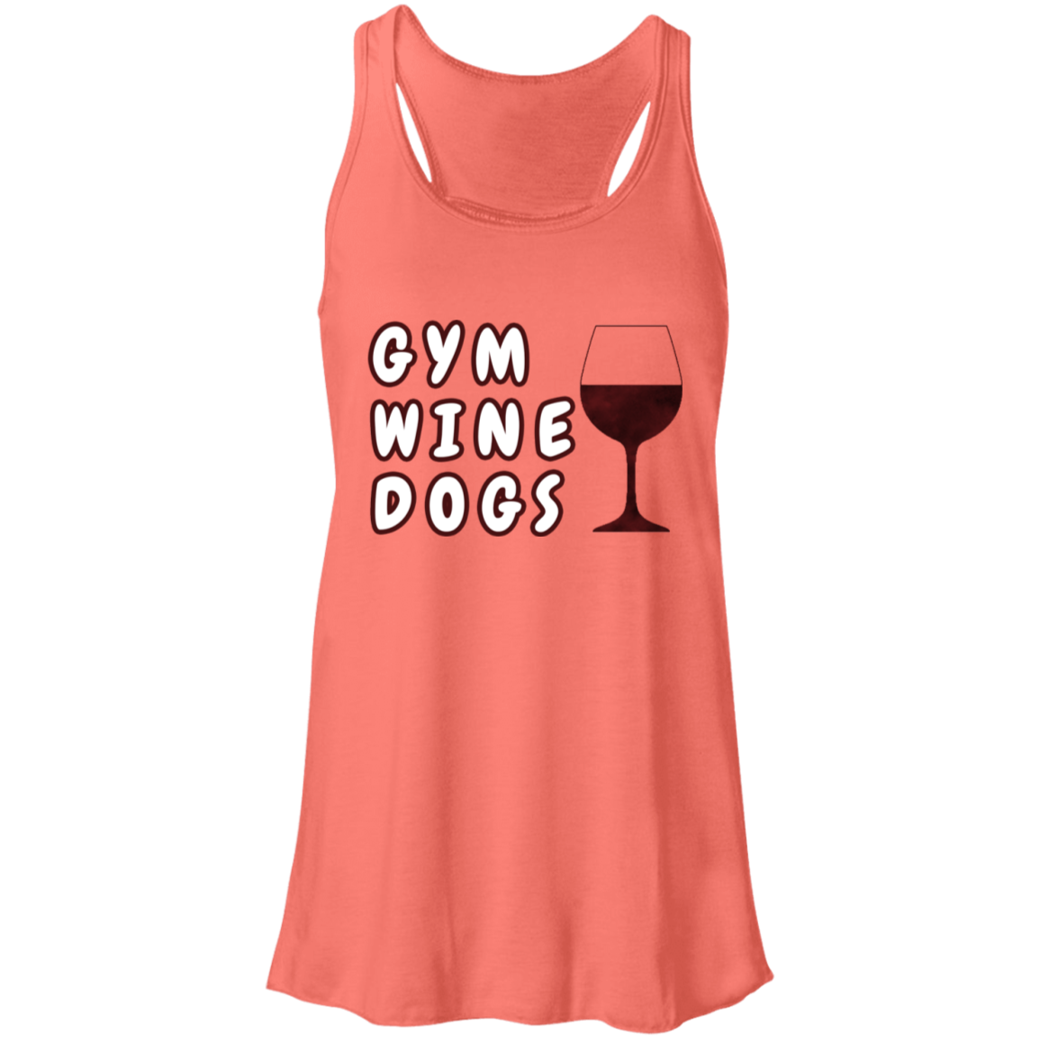 Flowy Racerback Tank Gym, Wine, Dogs