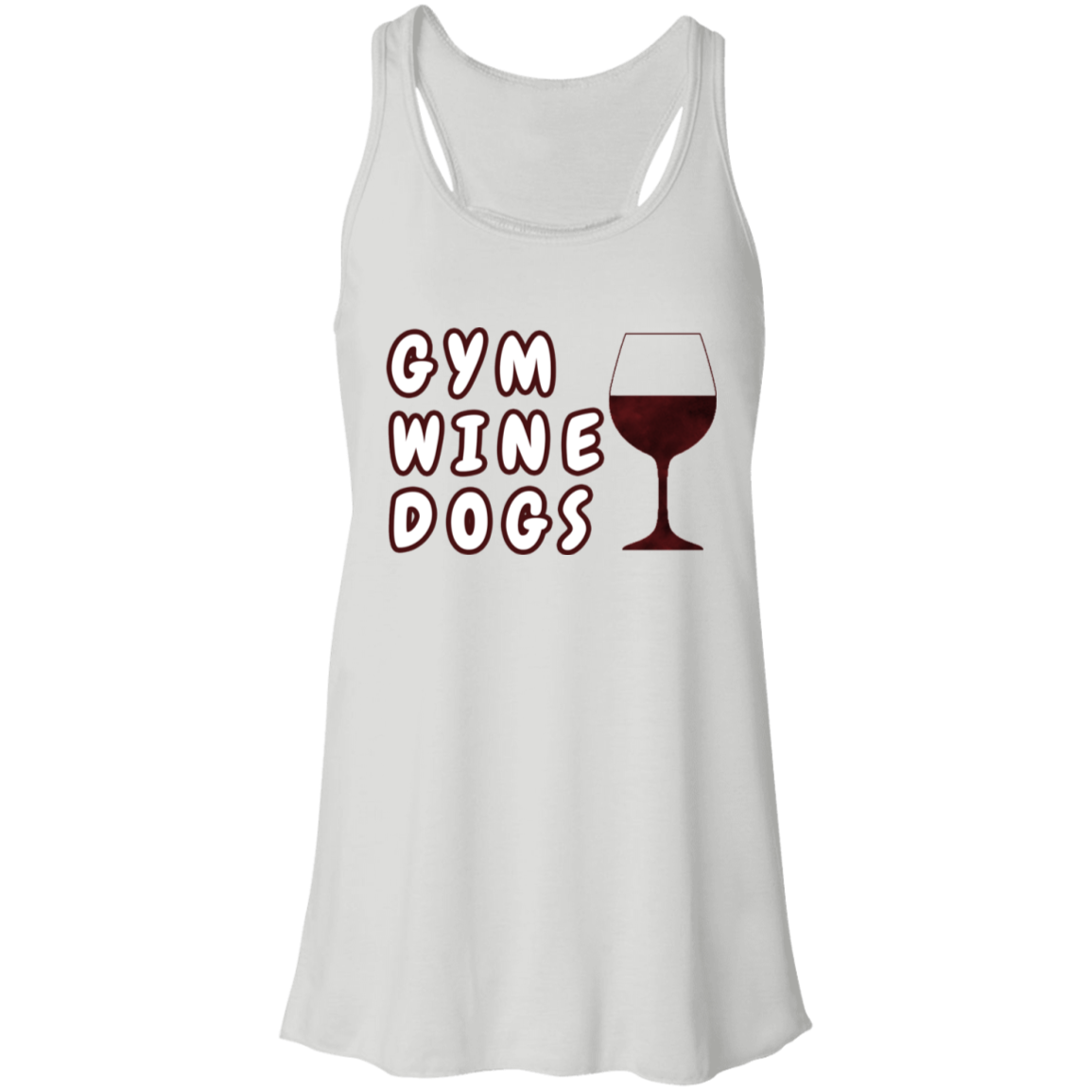 Flowy Racerback Tank Gym, Wine, Dogs