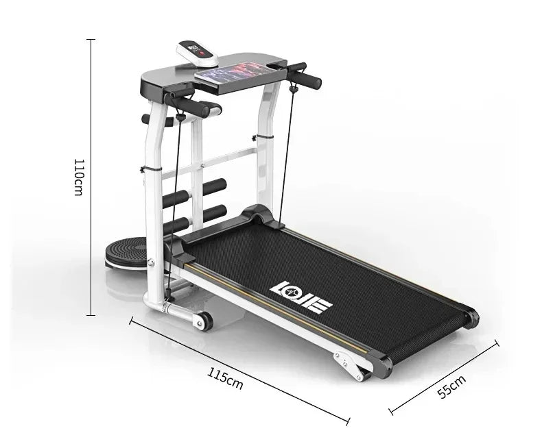 Adjustable Silent Mechanical Treadmill for Home Fitness