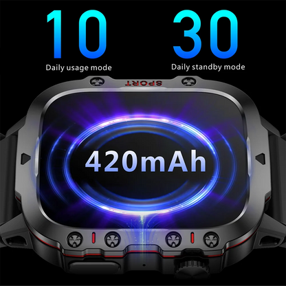 Smart Watch Fitness Bluetooth Call Waterproof (Black)