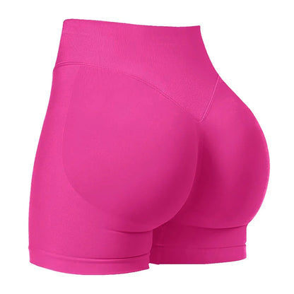 Gym Shorts Women Fitness Sports Biker Shorts 4.5" Low Ribbed Band Yoga Shorts Workout Scrunch Butt Seamless Leggings