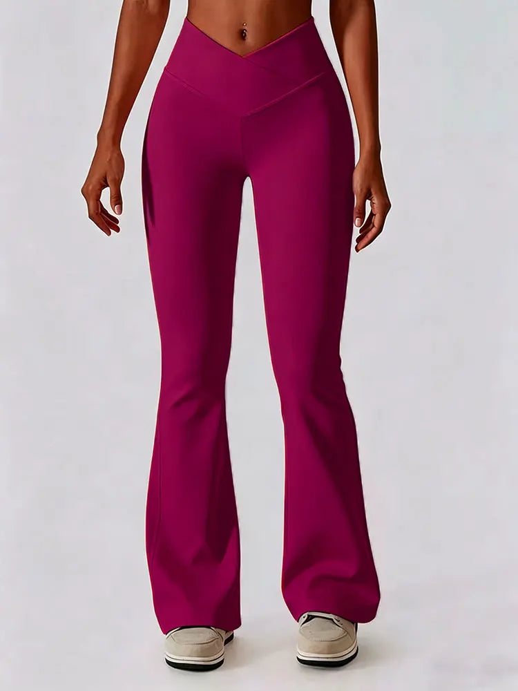 Flare Leggings Yoga Pant For Women High Waist Bare Feel Wide Leg Pant Gym Workout Fitness Flared Sweatpants Latin Dance Trousers