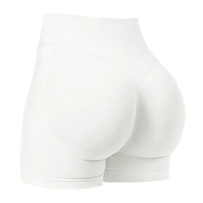 Gym Shorts Women Fitness Sports Biker Shorts 4.5" Low Ribbed Band Yoga Shorts Workout Scrunch Butt Seamless Leggings