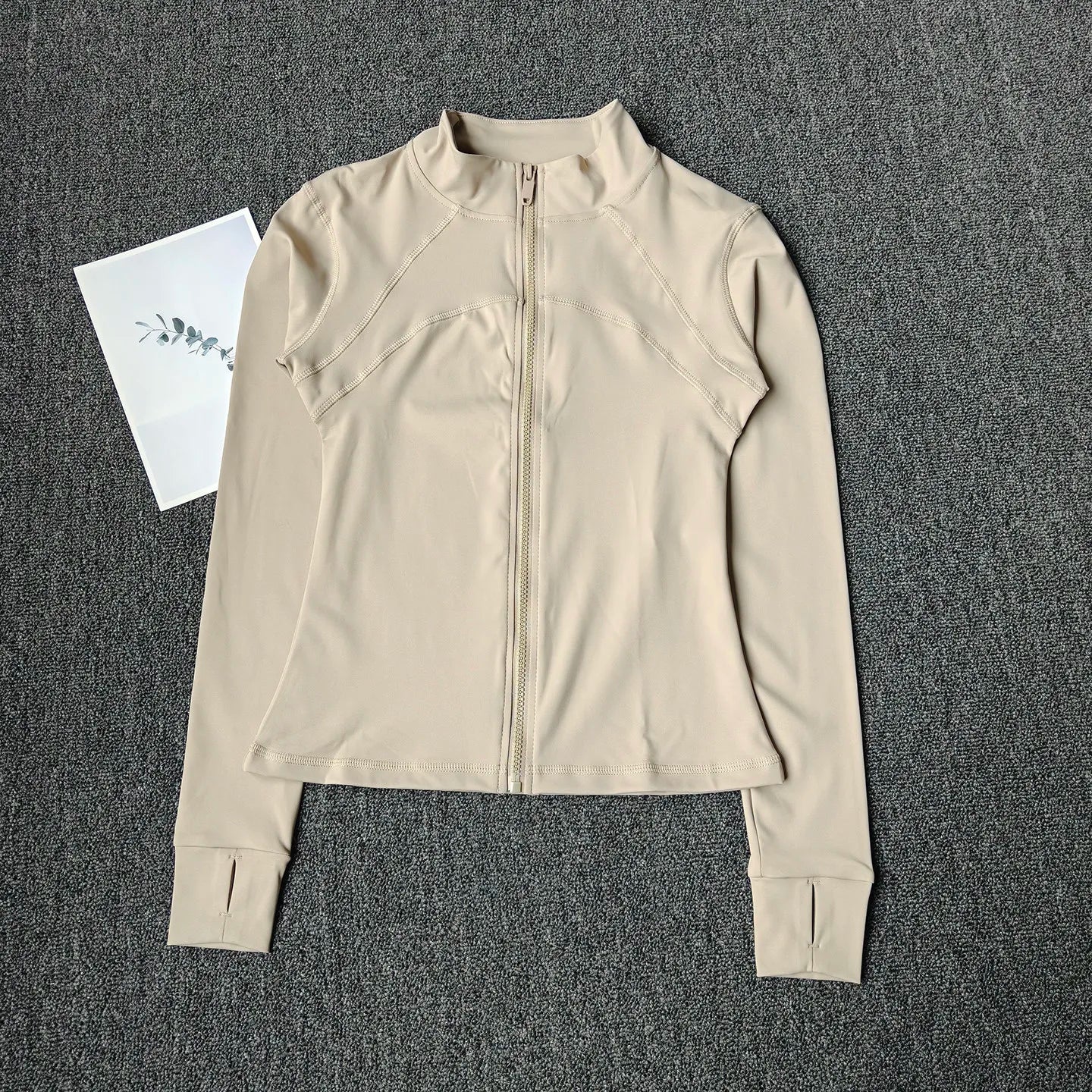 Women's Stand Collar Workout Jacket, Slim Fit Training Coat for Running & Yoga, Lightweight Fitness Zip Up
