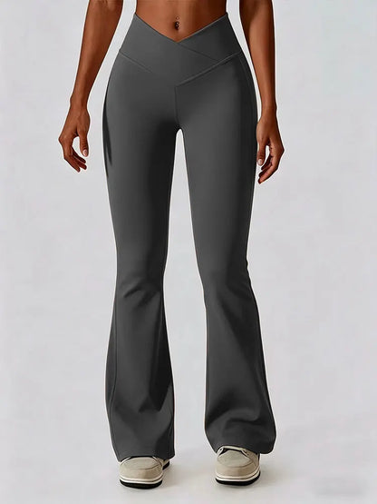 Flare Leggings Yoga Pant For Women High Waist Bare Feel Wide Leg Pant Gym Workout Fitness Flared Sweatpants Latin Dance Trousers