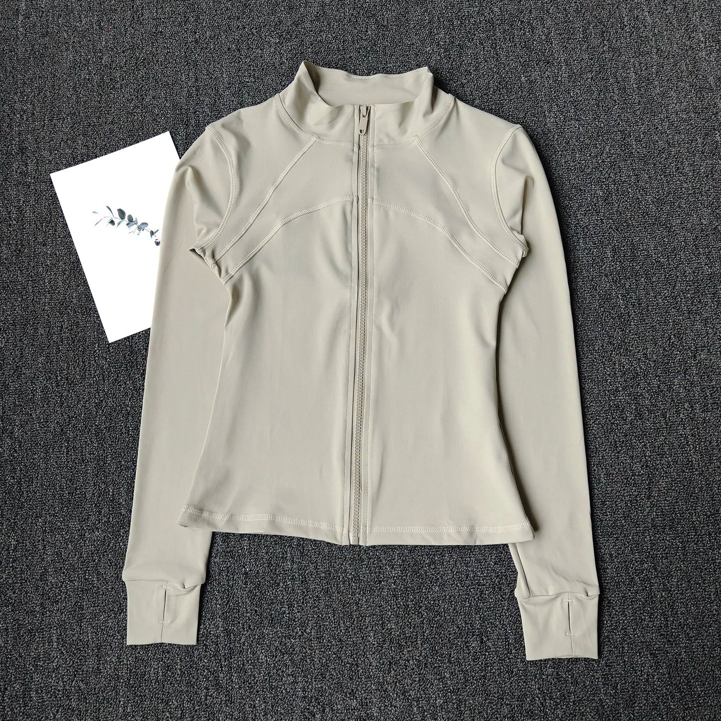 Women's Stand Collar Workout Jacket, Slim Fit Training Coat for Running & Yoga, Lightweight Fitness Zip Up