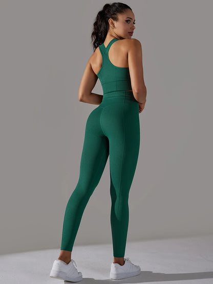 Seamless Yoga Set Women Gym Set Workout Clothes 2pcs Running Fitness Suit Sports Bra Top And High Waist Leggings Pant Sportswear