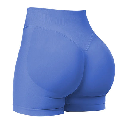Gym Shorts Women Fitness Sports Biker Shorts 4.5" Low Ribbed Band Yoga Shorts Workout Scrunch Butt Seamless Leggings