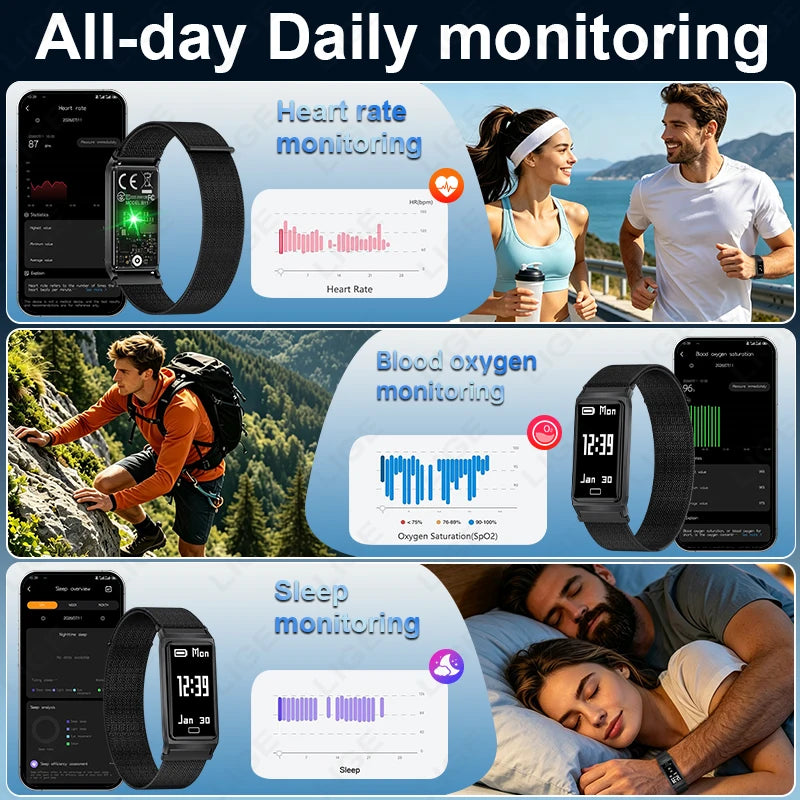 LIGE New Sport Fitness Tracker Smart Bracelet Pedometer Band Men Women Heart Rate Sleep Monitor Call Reminder Waterproof Watch