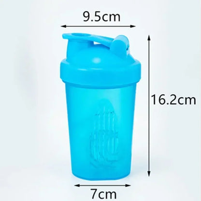 400ML Shaker Bottle Plastic Protein Shakes Bottle with Whisk Leakproof for Powder Protein Shaker Gym Sport Bottle BPA Free