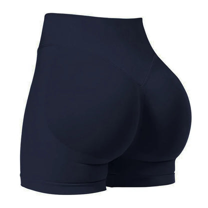 Gym Shorts Women Fitness Sports Biker Shorts 4.5" Low Ribbed Band Yoga Shorts Workout Scrunch Butt Seamless Leggings