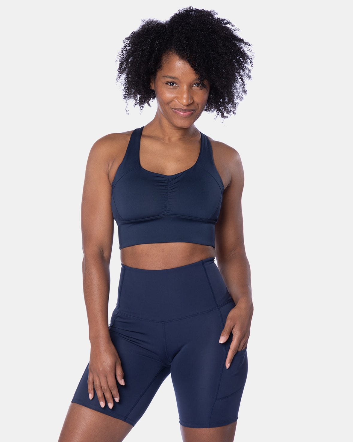 Hi Five High-Waisted Biker Short – Night Swim Navy (XS/S/M)