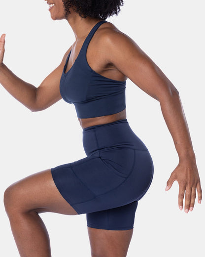 Hi Five High-Waisted Biker Short – Night Swim Navy (XS/S/M)