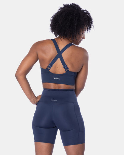 Hi Five High-Waisted Biker Short – Night Swim Navy (XS/S/M)