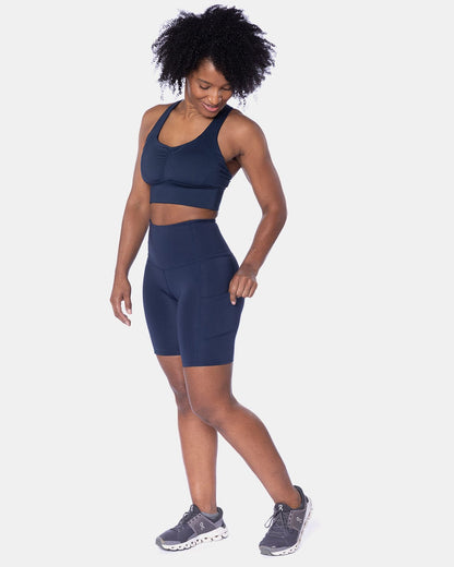 Hi Five High-Waisted Biker Short – Night Swim Navy (XS/S/M)