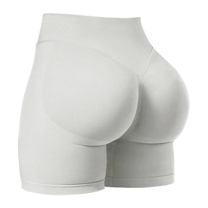 Gym Shorts Women Fitness Sports Biker Shorts 4.5" Low Ribbed Band Yoga Shorts Workout Scrunch Butt Seamless Leggings
