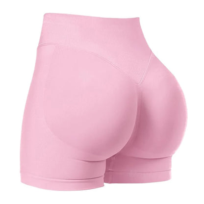 Gym Shorts Women Fitness Sports Biker Shorts 4.5" Low Ribbed Band Yoga Shorts Workout Scrunch Butt Seamless Leggings