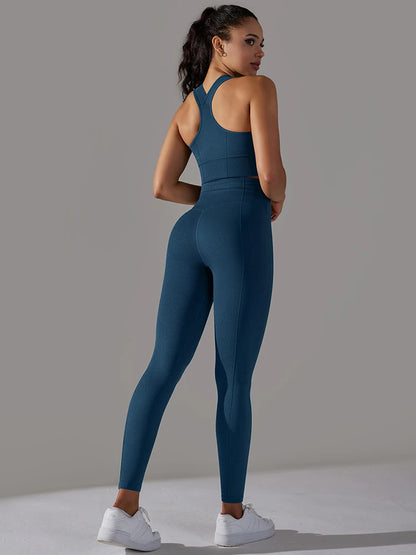 Seamless Yoga Set Women Gym Set Workout Clothes 2pcs Running Fitness Suit Sports Bra Top And High Waist Leggings Pant Sportswear