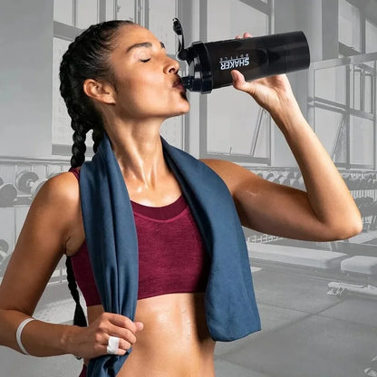 3 Layers Shaker Protein Bottle Powder Shake Cup Water Bottle Plastic Mixing Cup Body Building Exercise Bottle Coffeeware