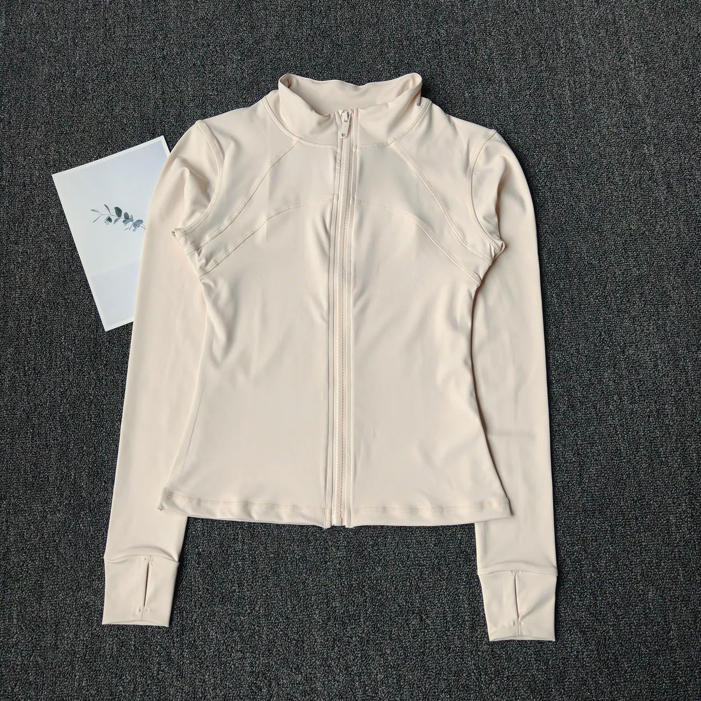 Women's Stand Collar Workout Jacket, Slim Fit Training Coat for Running & Yoga, Lightweight Fitness Zip Up