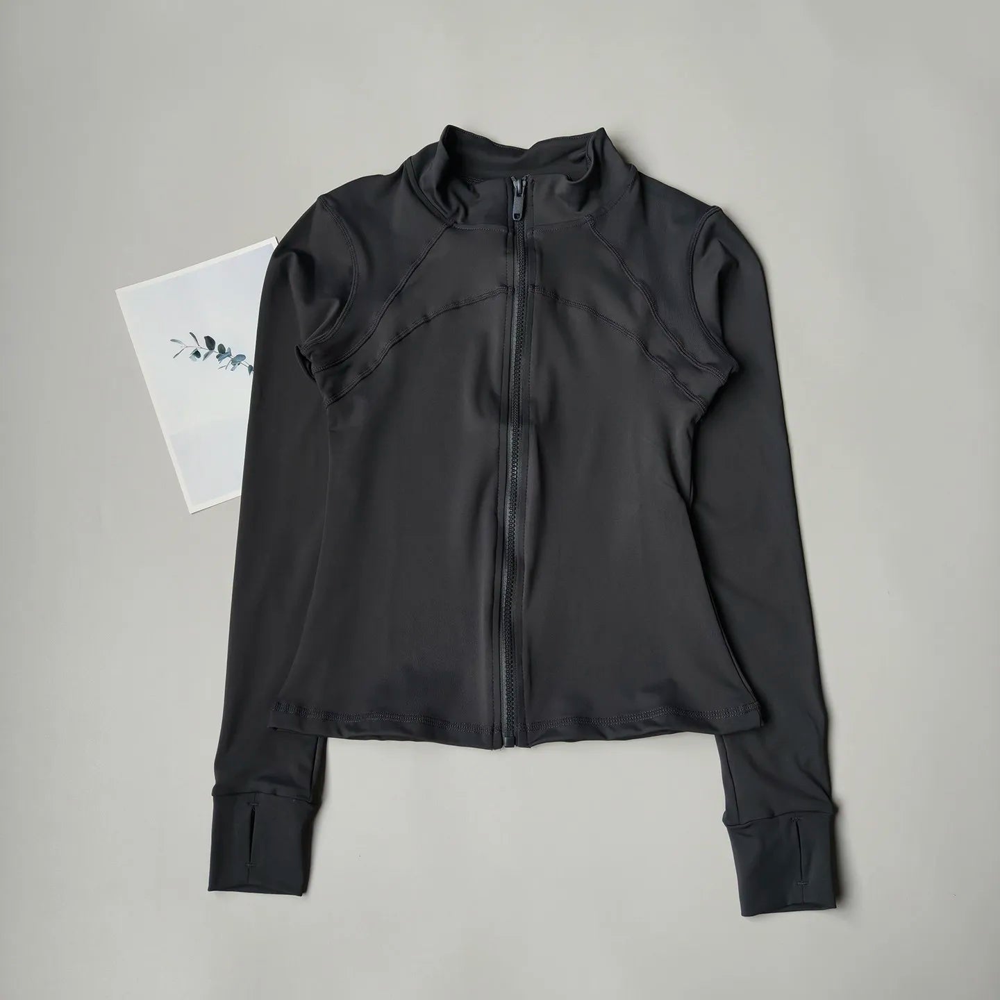 Women's Stand Collar Workout Jacket, Slim Fit Training Coat for Running & Yoga, Lightweight Fitness Zip Up