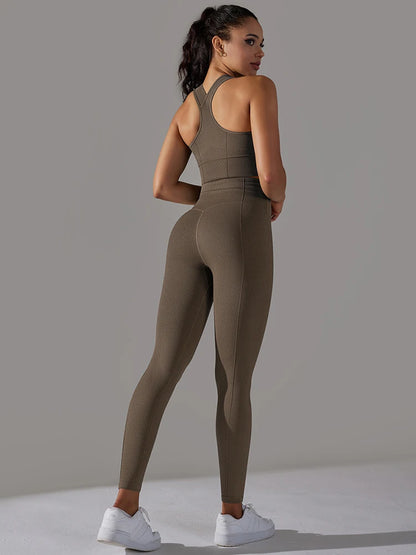 Seamless Yoga Set Women Gym Set Workout Clothes 2pcs Running Fitness Suit Sports Bra Top And High Waist Leggings Pant Sportswear