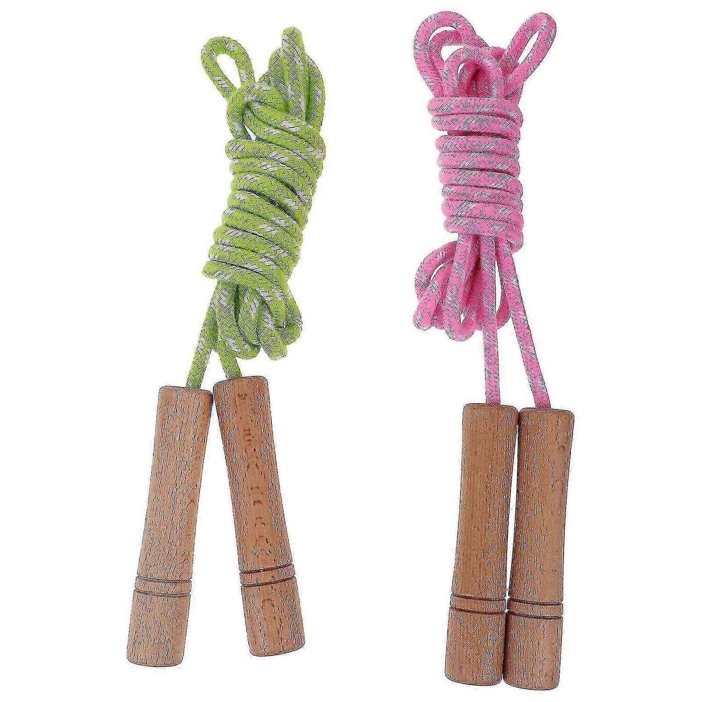 2pcs Sport Ropes Jump Ropes Daily Use Jump Ropes Fitness Jump Ropes Exercise Supply - Green Pink