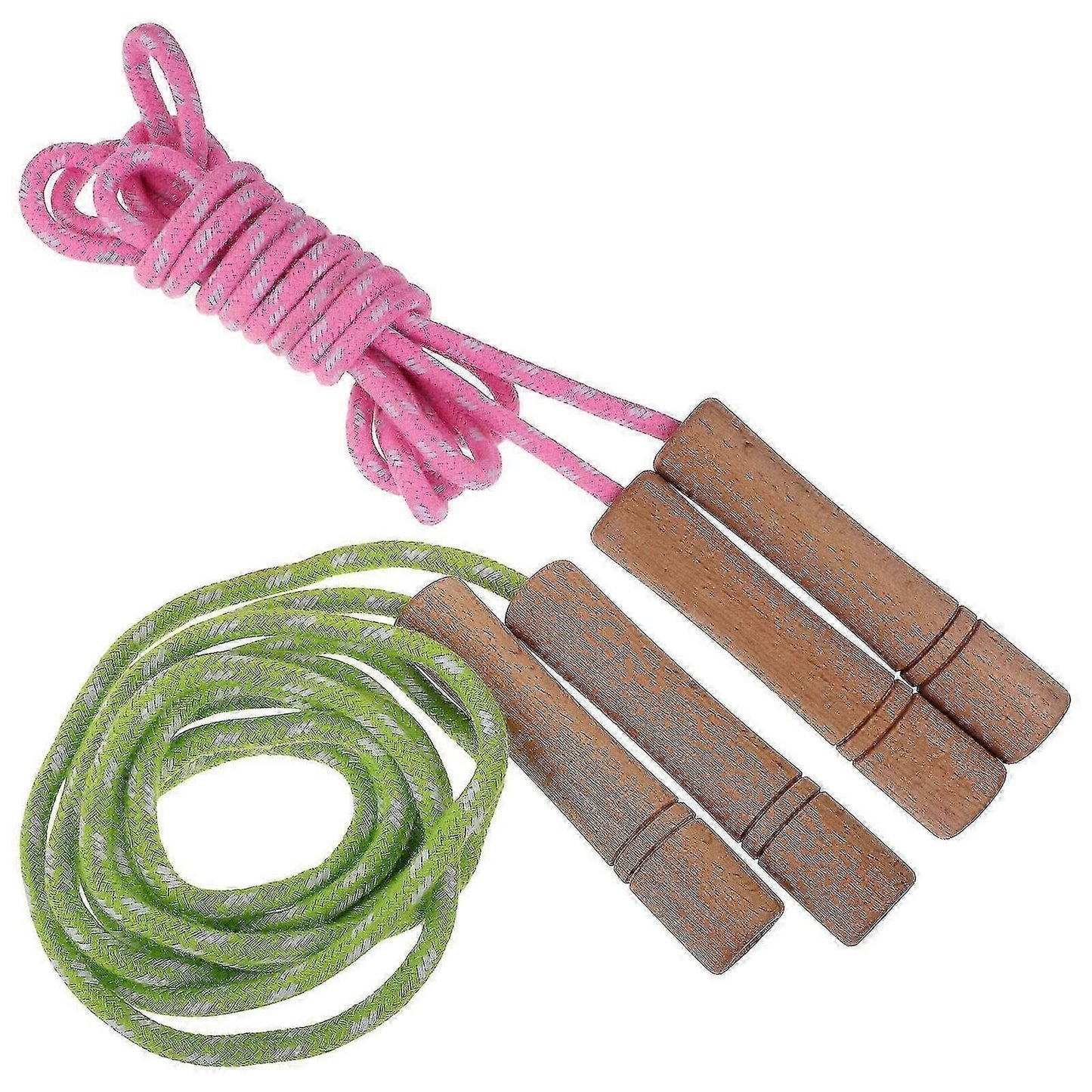 2pcs Sport Ropes Jump Ropes Daily Use Jump Ropes Fitness Jump Ropes Exercise Supply - Green Pink