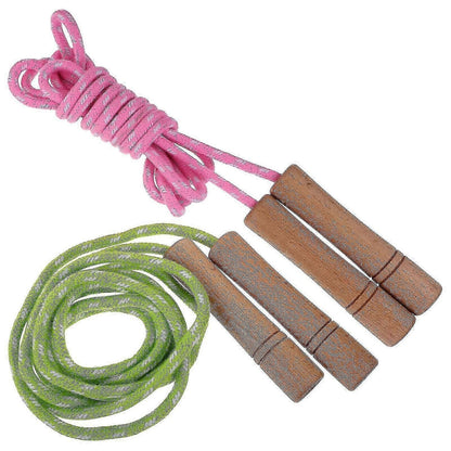 2pcs Sport Ropes Jump Ropes Daily Use Jump Ropes Fitness Jump Ropes Exercise Supply - Green Pink