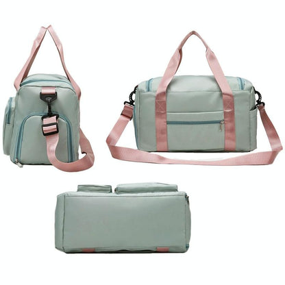 NNEDSZ Waterproof Gym Bag for Travel - Size l - Green Pink