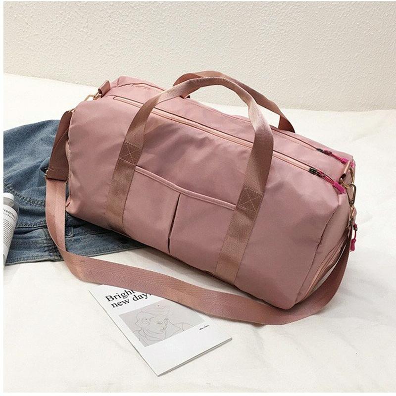 NNEDSZ Yoga and Sports Gym Bag - Lightweight Nylon - Pink