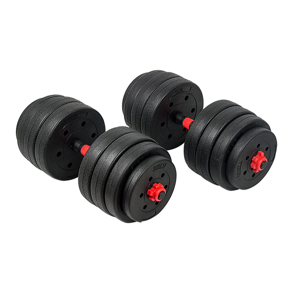 NNEDSZ 40kg Adjustable Rubber Dumbbell Set Barbell Home GYM Exercise Weights