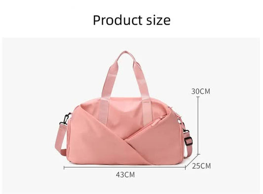 NNEDSZ Pink Stylish Gym Travel Bag with Shoe Compartment, Lightweight and Durable Design